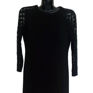 Enfocus Studio Black Dress with Lace Sleeves Size 8